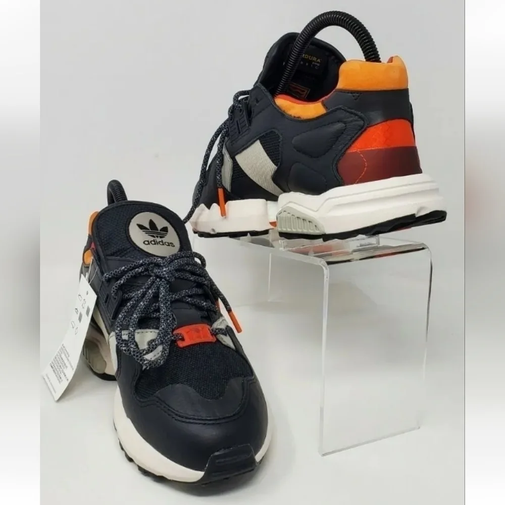 Adidas ZX Torison Men's Size 5 EE5553 Core Black Orange Bold Green Sneakers New